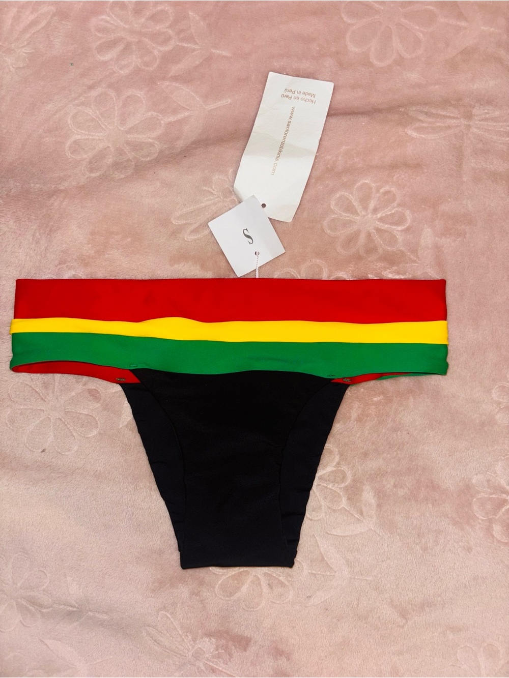 San Lorenzo Rasta one love Bikini Bottom with Red, Yellow & Green Waistband❤️💛💚